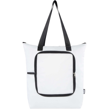 Logo trade advertising products image of: EcoFold RPET foldable tote cooler bag 15L