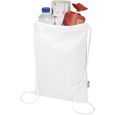 Logotrade promotional product picture of: Oregon Blend 140 g/m² GRS recycled drawstring bag 5L
