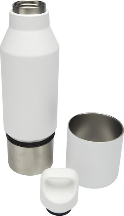 Logotrade promotional gift picture of: Odessy 600 ml RCS certified recycled stainless steel insulated bottle with 300 ml cup