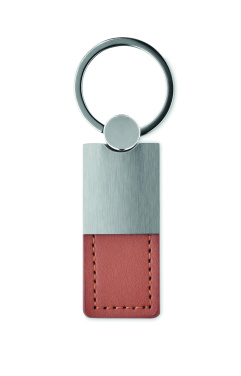 Logo trade corporate gift photo of: PU and metal key ring Helsinki