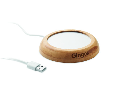 Logo trade promotional merchandise image of: Bamboo mug warmer with USB