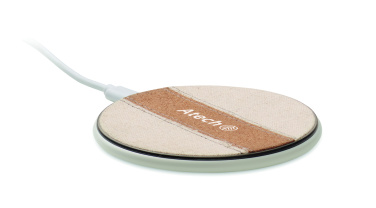 Logotrade promotional product image of: Cork wireless charger 15W