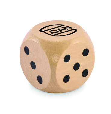 Logotrade promotional gift image of: Schima wooden dice 5cm dia