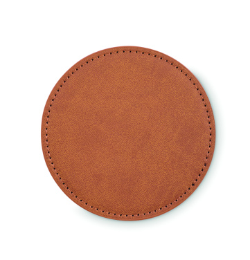 Logo trade promotional product photo of: Round coaster in PU