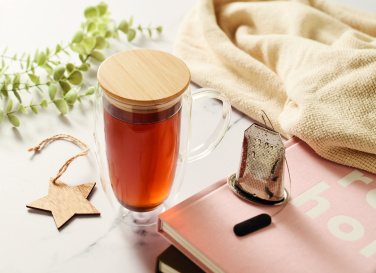 Logotrade promotional item image of: Double wall glass mug 450ml