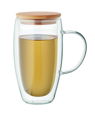 Logo trade advertising product photo of: Double wall glass mug 450ml