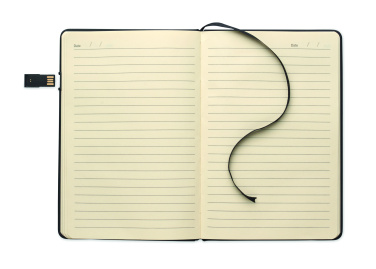 Logo trade corporate gift photo of: A5 notebook w/ integrated USB