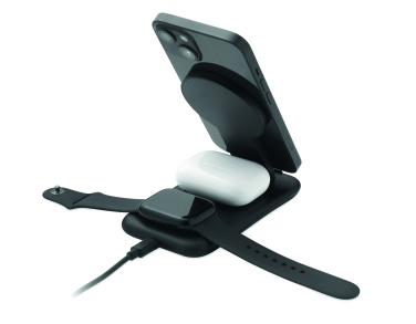 Logo trade corporate gifts image of: 3 in 1 wireless charger 15W