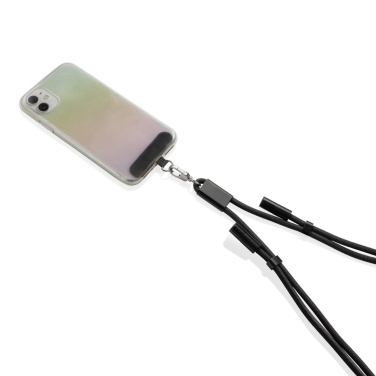 Logo trade advertising products picture of: LoopAmp RCS RPET adjustable phone cord with 60W cable