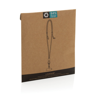Logo trade corporate gifts picture of: LoopAmp RCS RPET adjustable phone cord with 60W cable