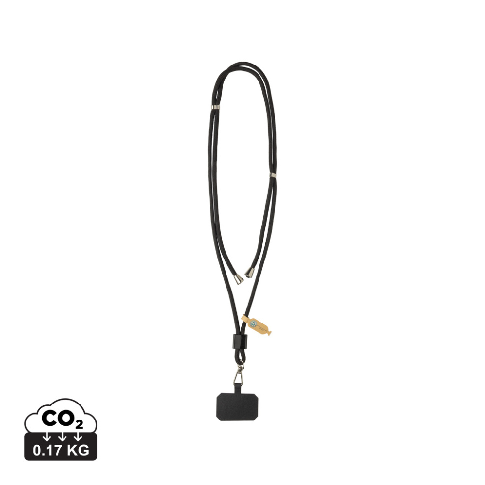Logotrade promotional merchandise picture of: CarryLoop RCS recycled PET adjustable phone holder lanyard