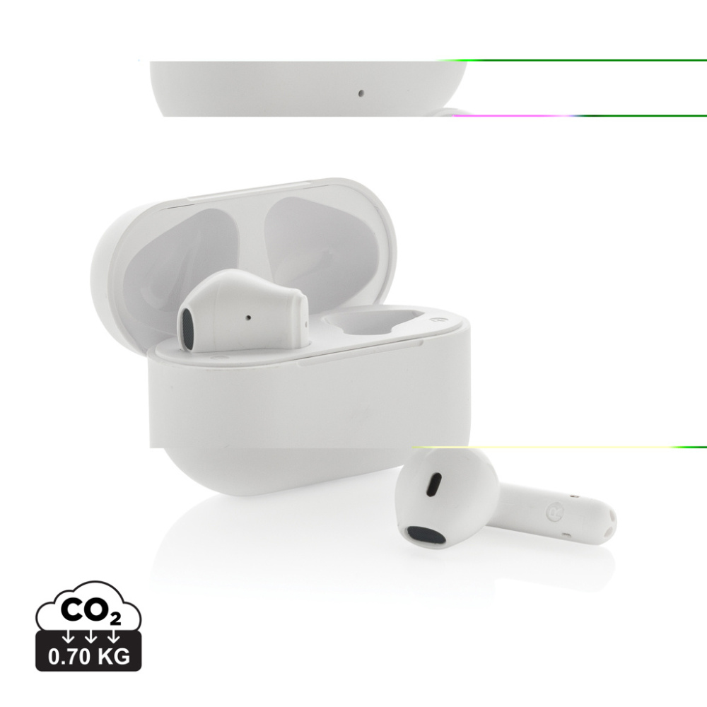 Logo trade promotional items image of: Tunevo RCS recycled plastic wireless earbuds
