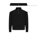 IQONIQ Elgon recycled cotton quarter zip sweater, black