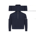 IQONIQ Elgon recycled cotton quarter zip sweater, navy