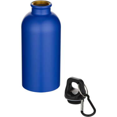 Logotrade promotional giveaway image of: Oregon 400 ml matte RCS recycled single wall stainless steel water bottle with carabiner