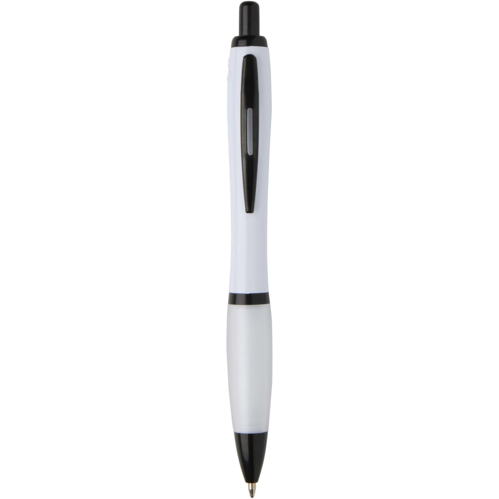 Logo trade corporate gifts image of: Nash recycled plastic ballpoint pen with black trims (black ink)