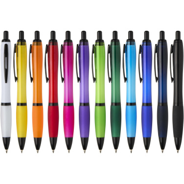 Logo trade promotional merchandise picture of: Nash recycled plastic ballpoint pen with black trims (black ink)