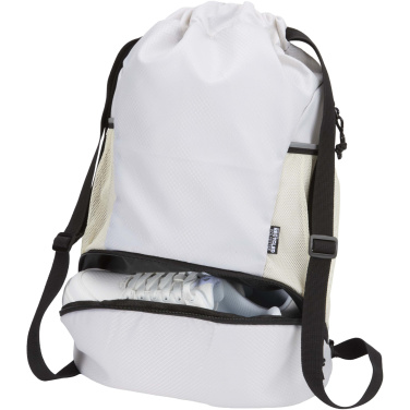 Logotrade advertising product image of: Nomad GRS recycled sports drawstring bag with bottom compartment 18L