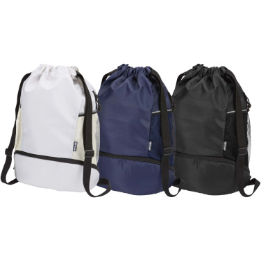 Logo trade promotional gifts image of: Nomad GRS recycled sports drawstring bag with bottom compartment 18L