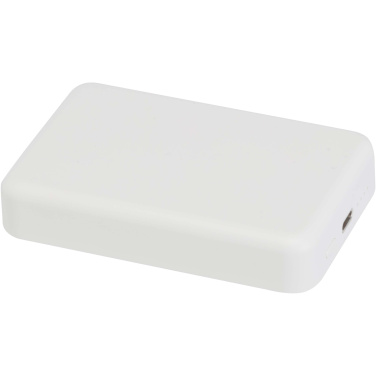 Logo trade corporate gift photo of: Acrab 10.000 mAh 15W magnetic wireless power bank with 20W PD - made from recycled plastic