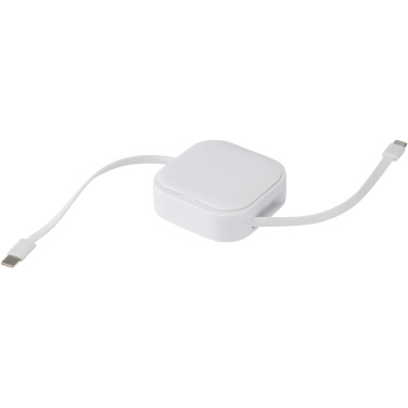 Logo trade promotional giveaway photo of: Gloas 5-in-1 recycled retractable data sync and 100W fast charge cable with smartphone tool kit