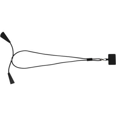 Logotrade promotional gift picture of: Funi recycled plastic smartphone lanyard with built-in data sync and 100W fast charge 5-in-1 cable