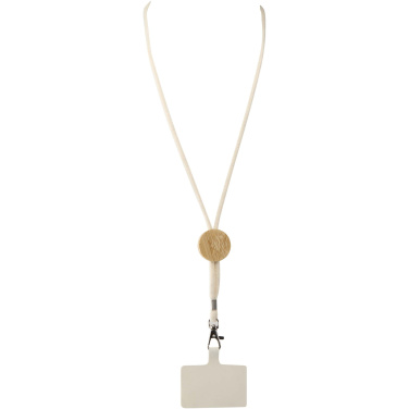 Logotrade promotional giveaway image of: Adhab smartphone lanyard with bamboo details