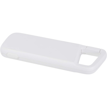 Logo trade promotional merchandise photo of: Alkes 5000 mAh 12W recycled plastic water resistant power bank with carabiner