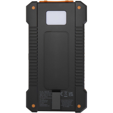 Logo trade promotional giveaways image of: Altair 5000 mAh 10W recycled plastic rugged solar power bank with built-in torch