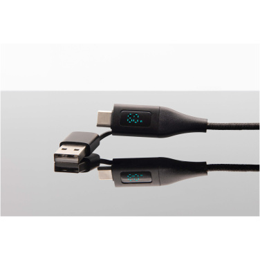 Logotrade corporate gift picture of: SCX.design C51 60W 5-in-1 rPET fast charging cable with display