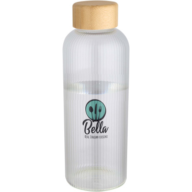 Logotrade promotional item image of: Mirage 650 ml single-walled borosilicate glass bottle with bamboo lid