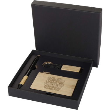 Logotrade promotional product picture of: Minka RCS recycled aluminium ballpoint pen, keychain and RFID card holder gift set