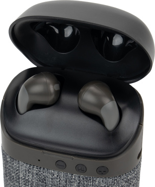 Logo trade business gifts image of: Bluetooth Speaker HF01 with Built-in Earbuds 2 in 1