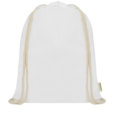 Logotrade promotional products photo of: Odisha 140 g/m² OCS organic drawstring bag 5L