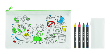 Logo trade promotional merchandise image of: Pencil case with 4 crayons