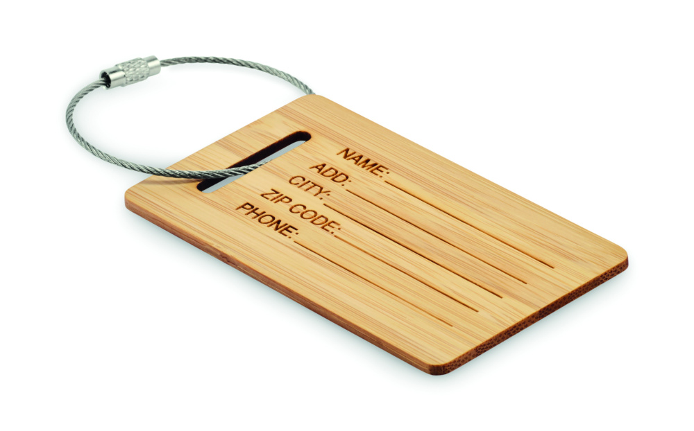 Logotrade promotional items photo of: Bamboo luggage tag