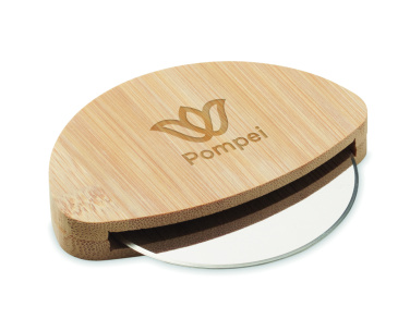 Logotrade promotional gifts photo of: Round bamboo pizza cutter