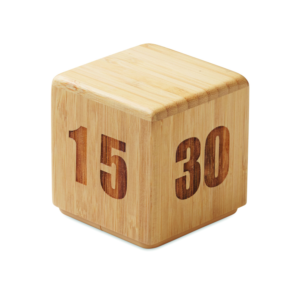 Logo trade business gifts image of: Bamboo twist snooze timer