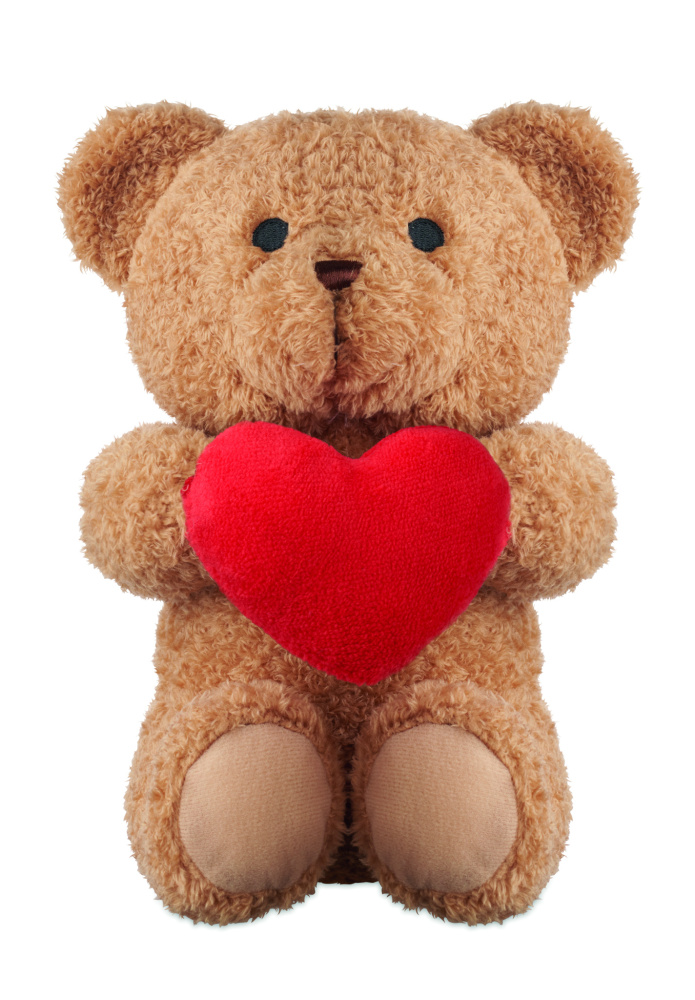 Logo trade business gifts image of: Teddy bear with heart 23cm