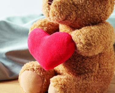 Logo trade advertising products image of: Teddy bear with heart 23cm