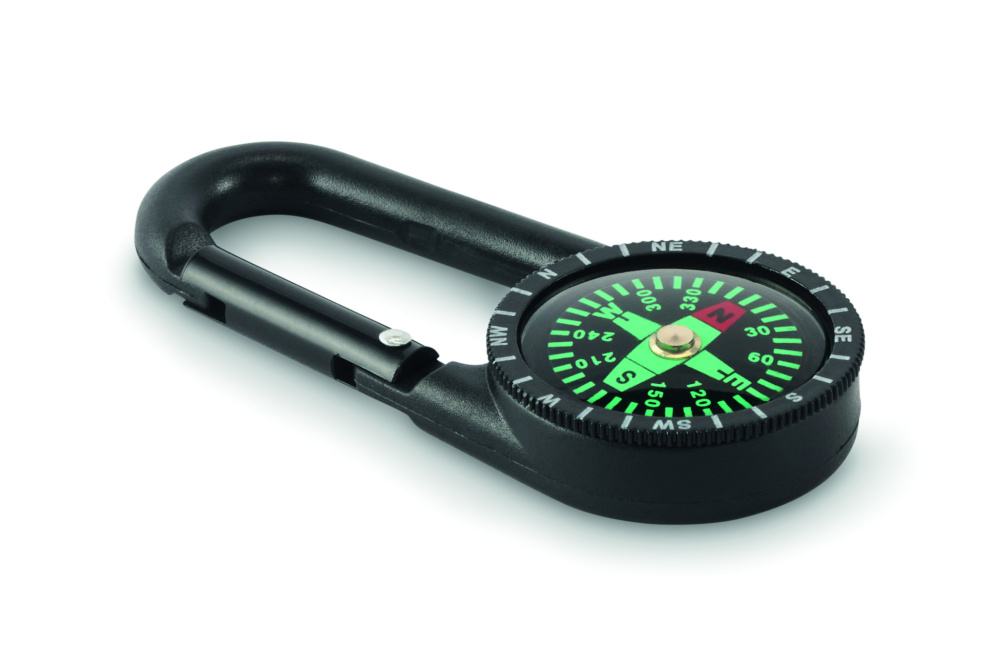 Logo trade advertising products image of: Outdoor compass with carabiner