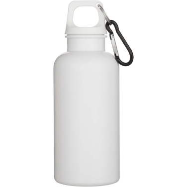 Logo trade promotional gifts image of: Oregon 400 ml solid colour RCS recycled plastic water bottle with carabiner