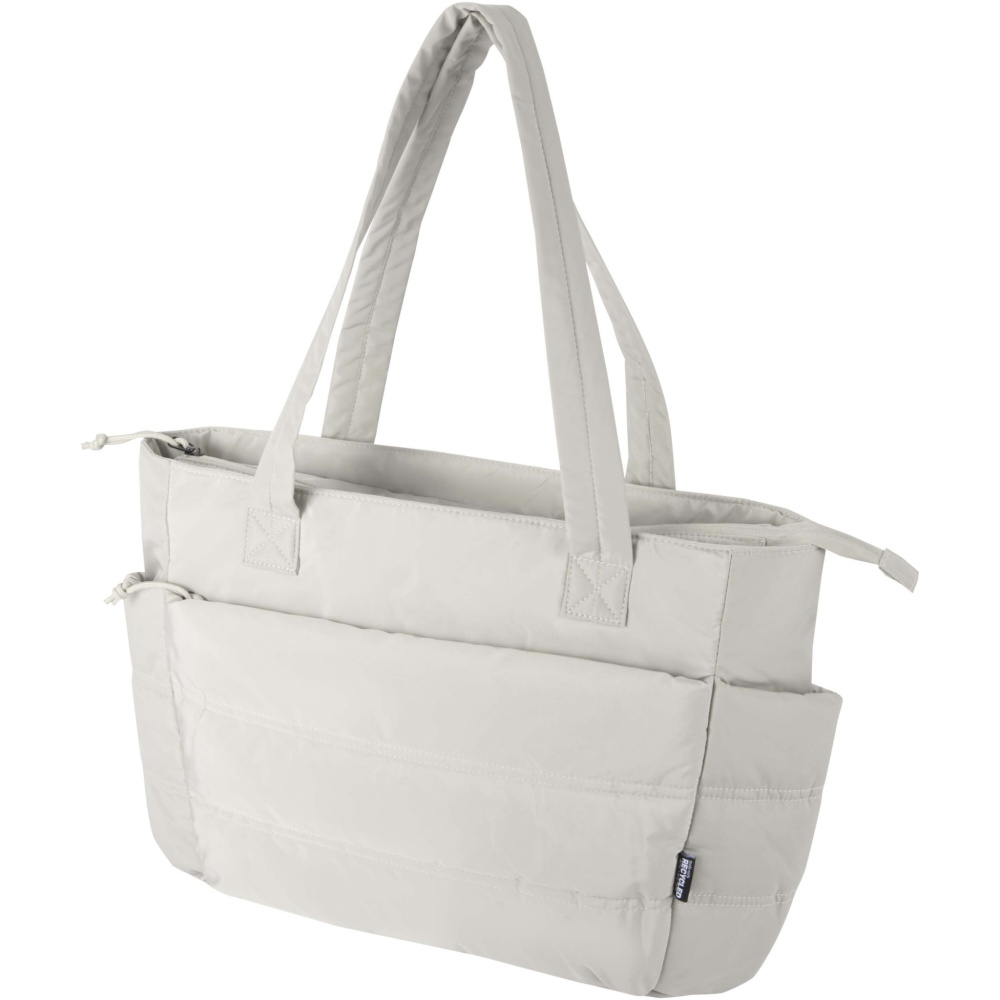 Logo trade promotional giveaways picture of: Puffer 15.6" GRS recycled laptop tote bag 18L