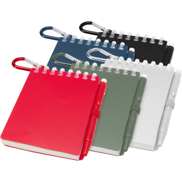 Logo trade corporate gift photo of: Lig Mini recycled outdoor soft cover notebook and ballpoint pen set (black ink)