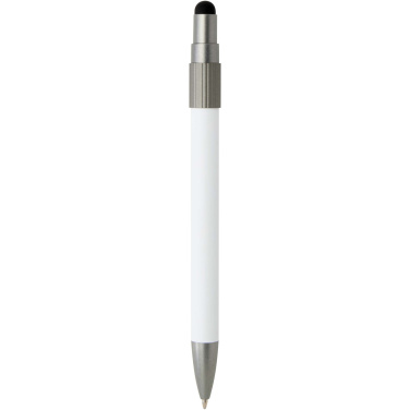 Logo trade advertising product photo of: Rill RCS recycled ballpoint pen with stylus and fidget spinner (black ink)