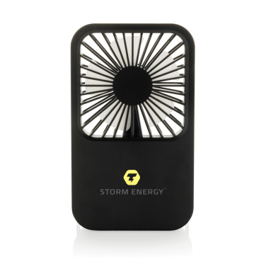 Logo trade promotional gifts image of: Aervina RCS recycled plastic re-chargeable desk fan