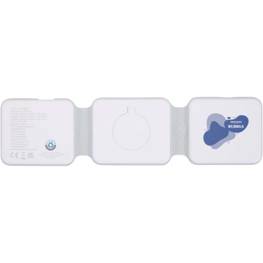 Logo trade business gifts image of: Armus 3-in-1 15W recycled plastic foldable wireless charger