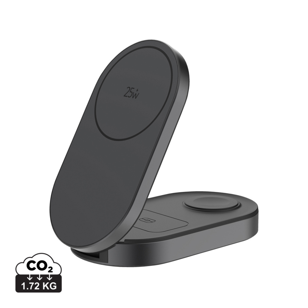 Logo trade corporate gifts image of: Quantum ultra-fast 3-in-1 25W Foldable Wireless Charger