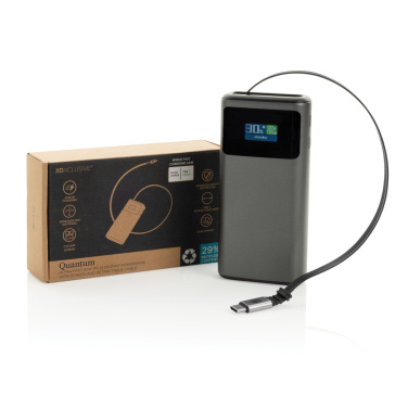 Logo trade promotional merchandise picture of: Quantum RCS ultra-fast PD45W 10.000mAh powerbank with screen