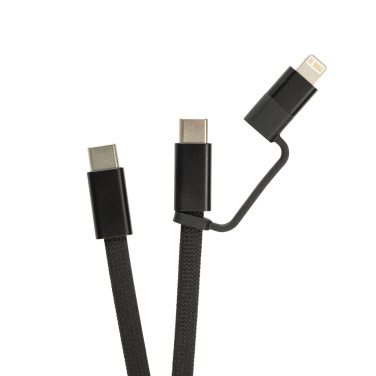 Logo trade promotional gifts image of: Arc RCS recycled Ultra-thin 60W 2 in 1 magnetic cable